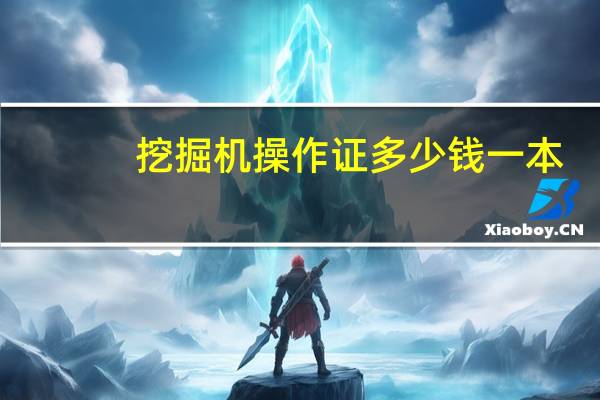 挖掘机操作证多少钱一本