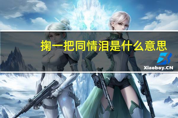 掬一把同情泪是什么意思