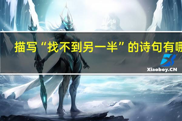 描写“找不到另一半”的诗句有哪些