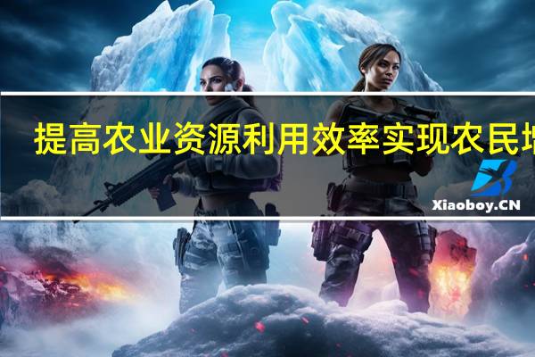 提高农业资源利用效率实现农民增收