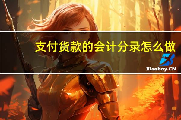 支付货款的会计分录怎么做