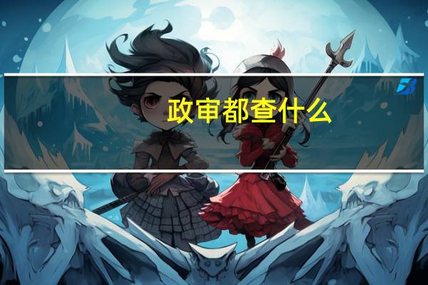 政审都查什么