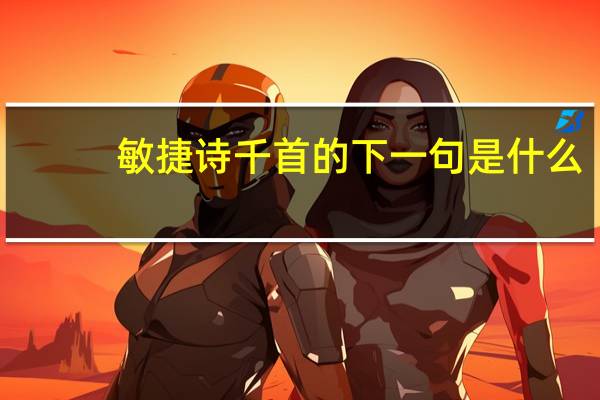 敏捷诗千首的下一句是什么