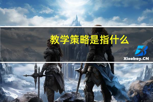 教学策略是指什么