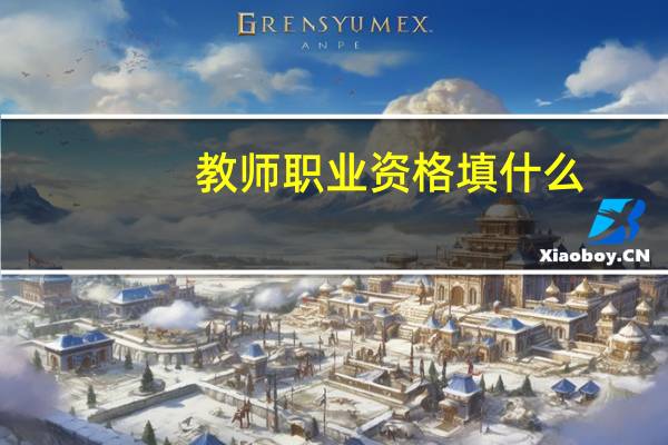 教师职业资格填什么