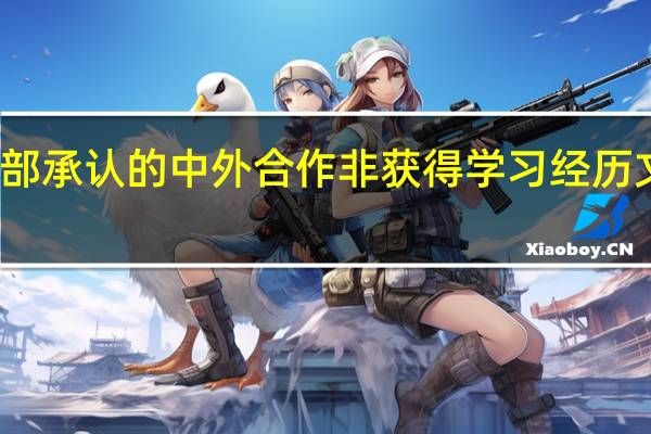 教育部承认的中外合作非获得学习经历文凭的教育