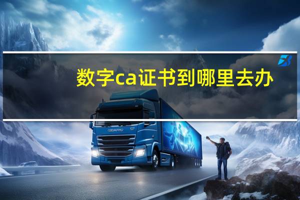 数字ca证书到哪里去办（什么是数字CA证书 有什么用）