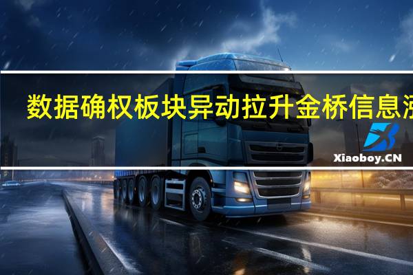 数据确权板块异动拉升 金桥信息涨停