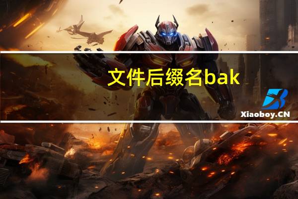 文件后缀名bak（后缀bak是什么文件）