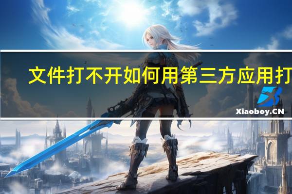 文件打不开如何用第三方应用打开（文件打不开如何修复）