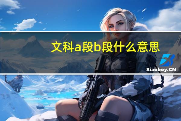 文科a段b段什么意思