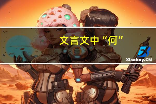 文言文中“何”