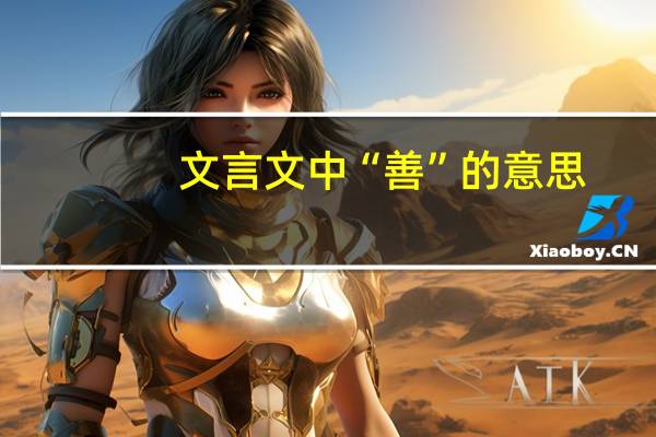 文言文中“善”的意思