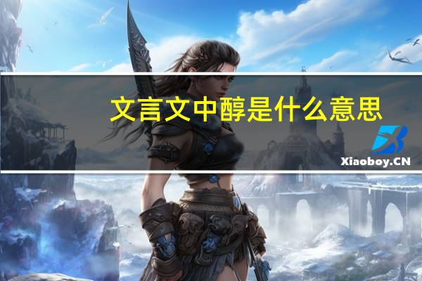 文言文中醇是什么意思