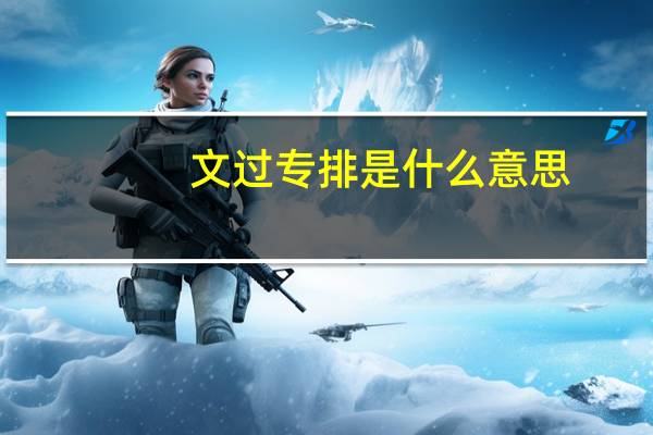 文过专排是什么意思