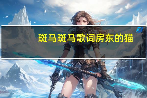 斑马斑马歌词房东的猫（斑马斑马歌词的含义）