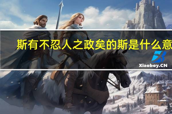 斯有不忍人之政矣的斯是什么意思