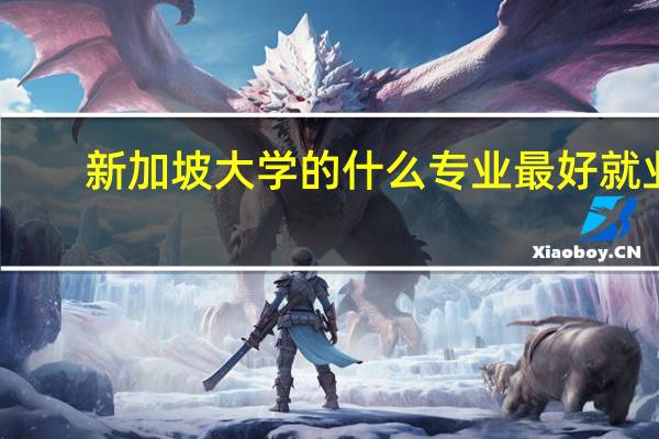 新加坡大学的什么专业最好就业