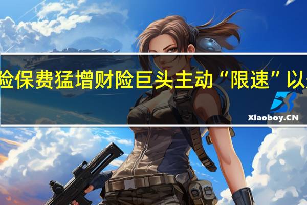 新能源车险保费猛增财险巨头主动“限速”以规避高赔付压力