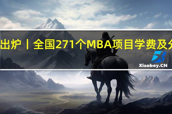 新鲜出炉丨全国271个MBA项目学费及分数线汇总，速度收藏！