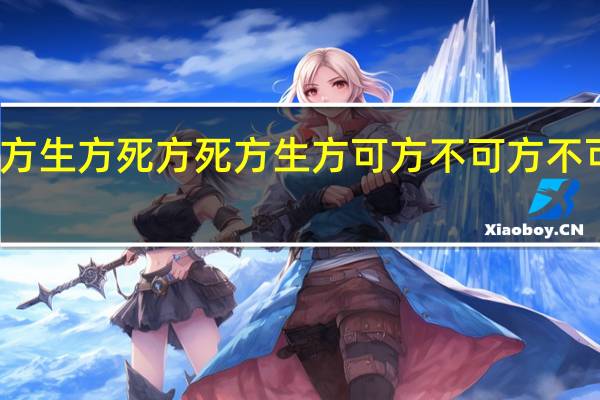 方生方死 方死方生 方可方不可 方不可方可（方生方死）