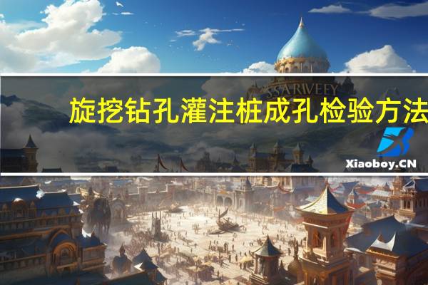 旋挖钻孔灌注桩成孔检验方法