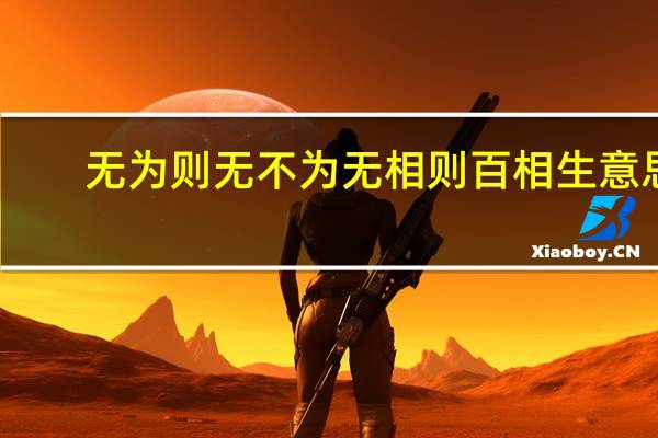 无为则无不为无相则百相生意思