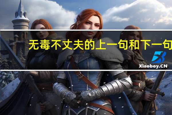 无毒不丈夫的上一句和下一句（无毒软件网）