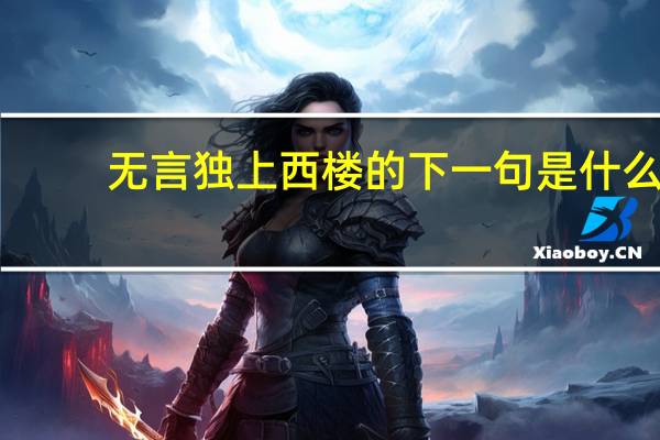 无言独上西楼的下一句是什么