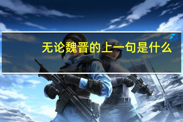 无论魏晋的上一句是什么