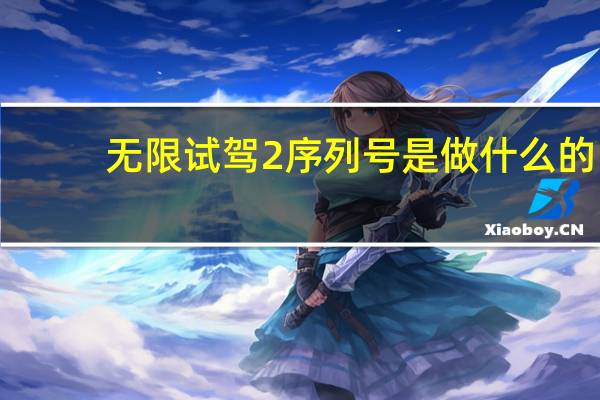 无限试驾2序列号是做什么的(无限试驾2序列号)