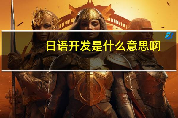 日语开发是什么意思啊