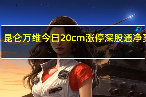 昆仑万维今日20cm涨停 深股通净买入3.38亿元