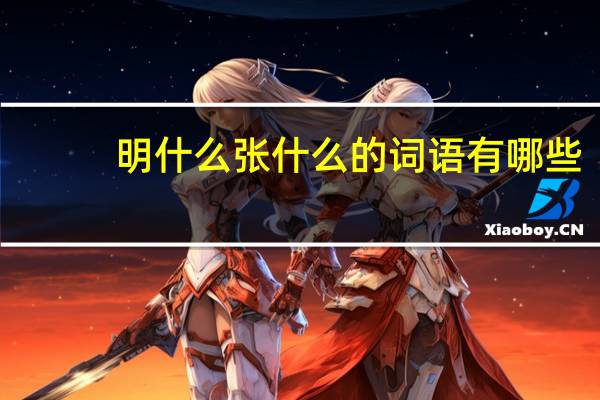 明什么张什么的词语有哪些?