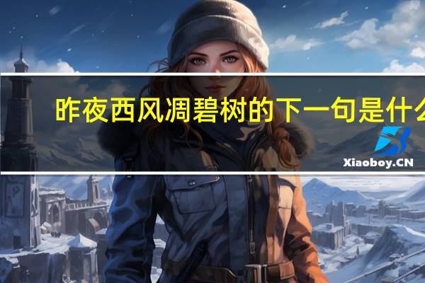 昨夜西风凋碧树的下一句是什么