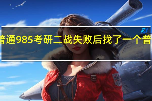 普通985考研二战失败后找了一个普通工作,应该如何改变现状呢