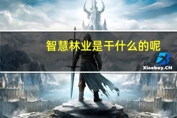 智慧林业是干什么的呢