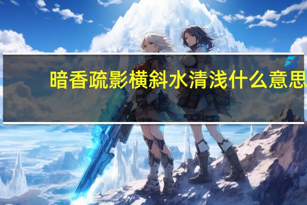 暗香疏影横斜水清浅什么意思