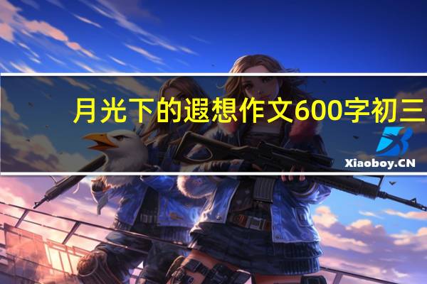 月光下的遐想作文600字初三（月光下的遐思）