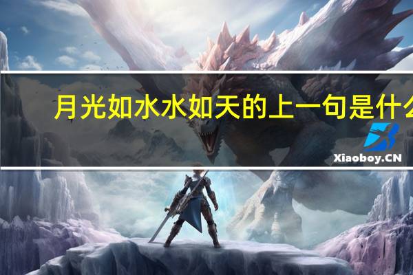 月光如水水如天的上一句是什么