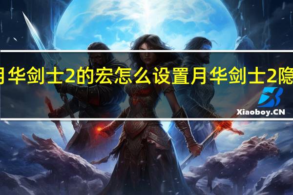 月华剑士2的宏怎么设置 月华剑士2隐藏人物
