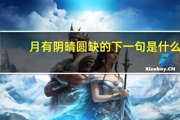 月有阴晴圆缺的下一句是什么