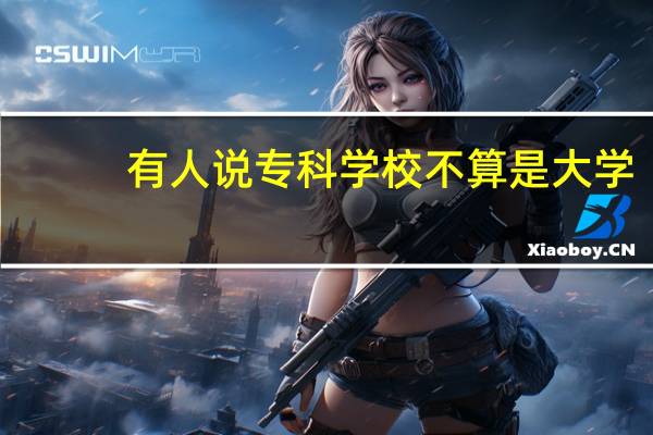 有人说专科学校不算是大学，你怎样看待这一言论