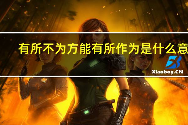 有所不为方能有所作为是什么意思