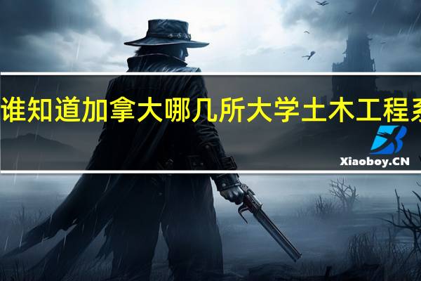 有谁知道加拿大哪几所大学土木工程系比较好
