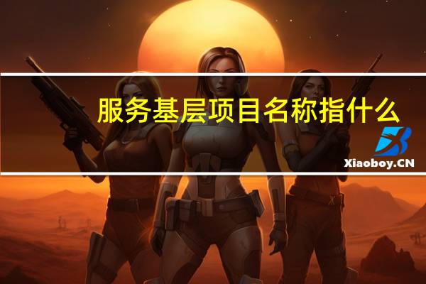 服务基层项目名称指什么