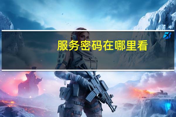 服务密码在哪里看（服务密码）