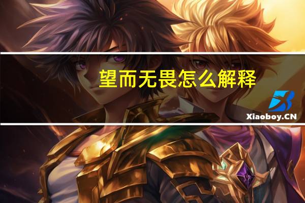望而无畏怎么解释