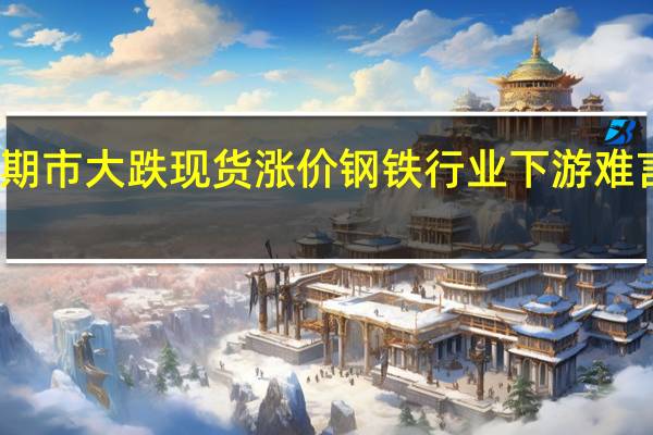 期市大跌现货涨价 钢铁行业下游难言乐观