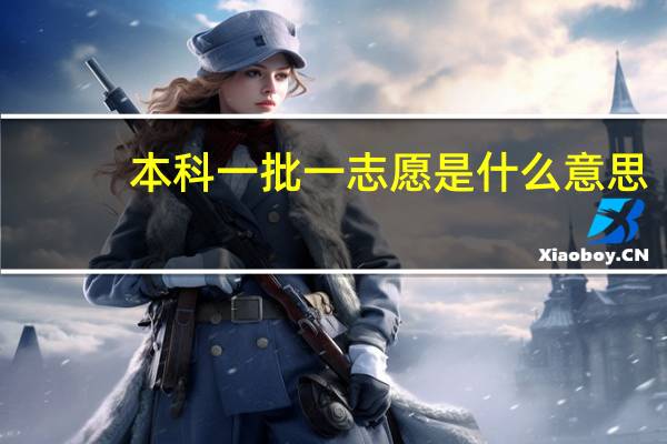 本科一批一志愿是什么意思